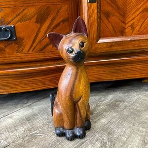 MCM WOODEN CARVED CAT